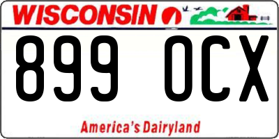 WI license plate 899OCX