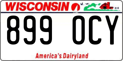 WI license plate 899OCY