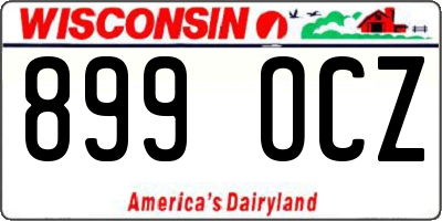 WI license plate 899OCZ
