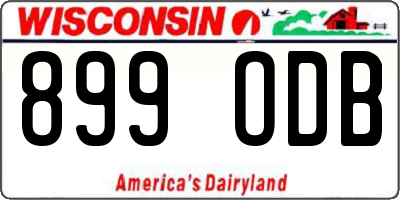 WI license plate 899ODB