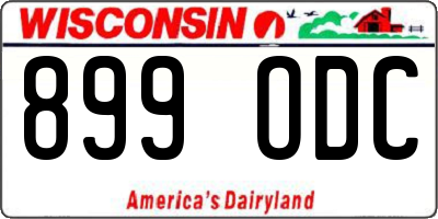 WI license plate 899ODC