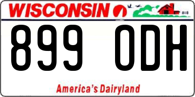 WI license plate 899ODH