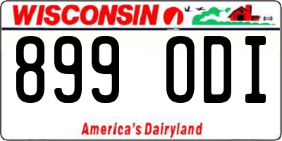 WI license plate 899ODI