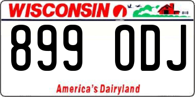 WI license plate 899ODJ