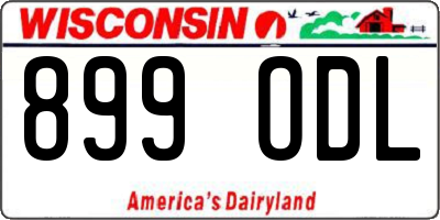 WI license plate 899ODL