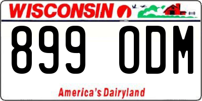 WI license plate 899ODM