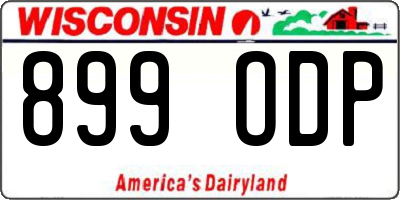 WI license plate 899ODP