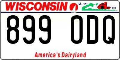 WI license plate 899ODQ