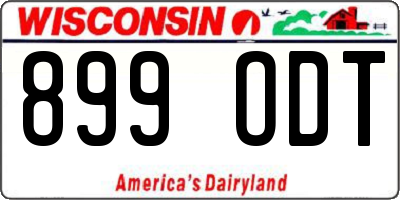 WI license plate 899ODT
