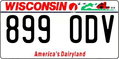 WI license plate 899ODV