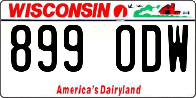 WI license plate 899ODW