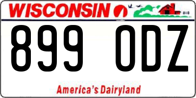 WI license plate 899ODZ