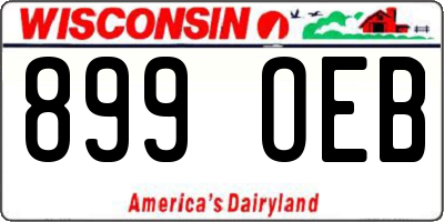 WI license plate 899OEB