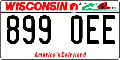 WI license plate 899OEE