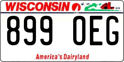 WI license plate 899OEG