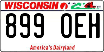 WI license plate 899OEH