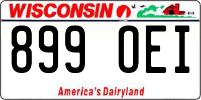 WI license plate 899OEI