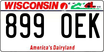 WI license plate 899OEK