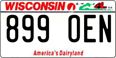 WI license plate 899OEN