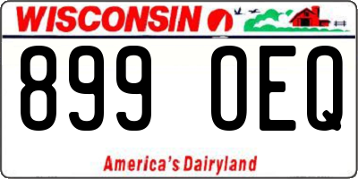 WI license plate 899OEQ