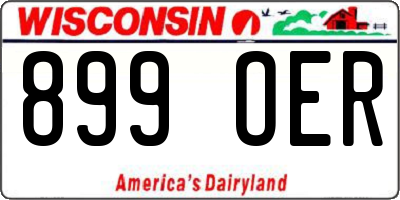 WI license plate 899OER