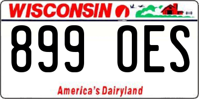 WI license plate 899OES