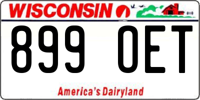 WI license plate 899OET