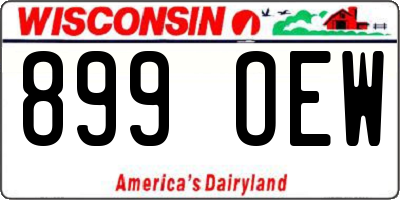 WI license plate 899OEW