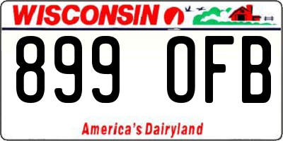 WI license plate 899OFB