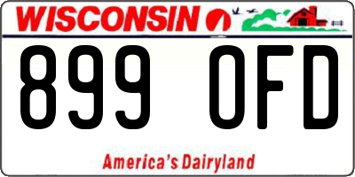 WI license plate 899OFD