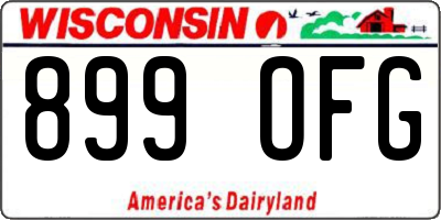 WI license plate 899OFG
