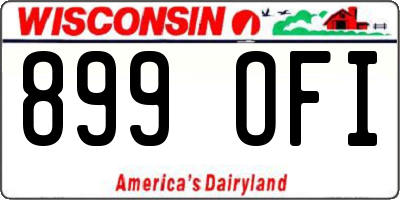 WI license plate 899OFI