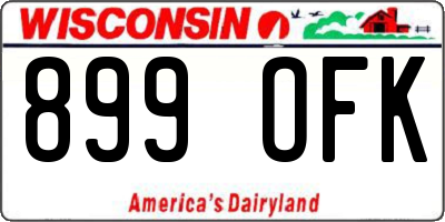 WI license plate 899OFK