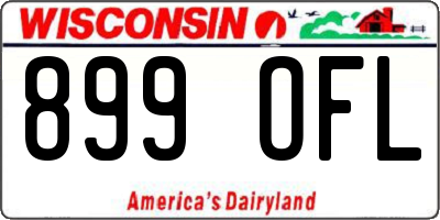 WI license plate 899OFL