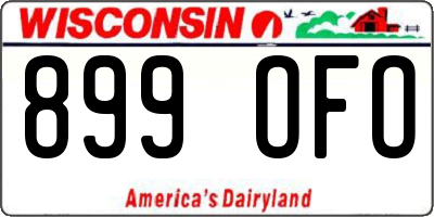 WI license plate 899OFO