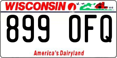 WI license plate 899OFQ