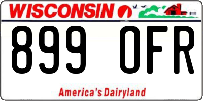 WI license plate 899OFR