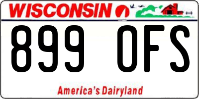 WI license plate 899OFS