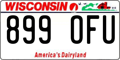 WI license plate 899OFU