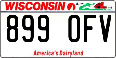 WI license plate 899OFV