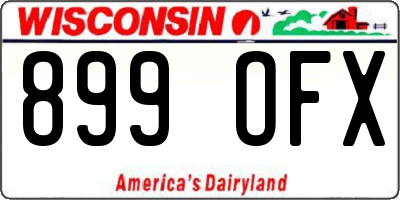 WI license plate 899OFX