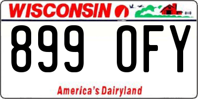 WI license plate 899OFY