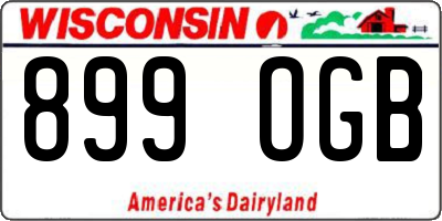 WI license plate 899OGB