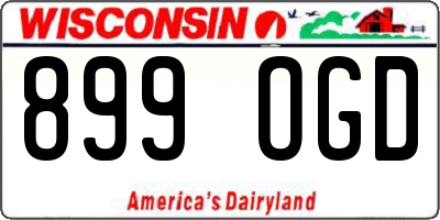 WI license plate 899OGD