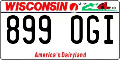 WI license plate 899OGI