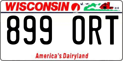 WI license plate 899ORT