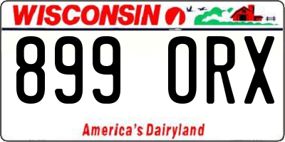 WI license plate 899ORX
