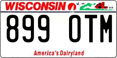 WI license plate 899OTM