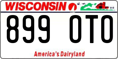 WI license plate 899OTO