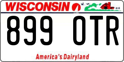 WI license plate 899OTR